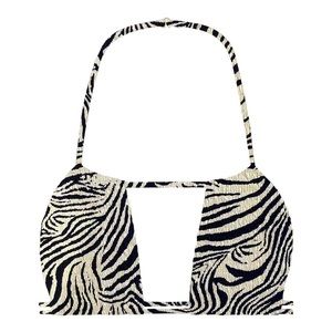 Montce Zebra Micro Scrunch Brasil Bikini Top